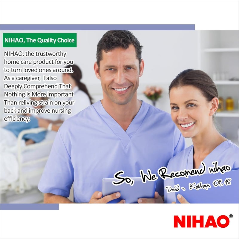 nihao Multipurpose Positioning Bed Pad with Reinforced Handles 48" x 40" Bed Transfer Sheet Patient Lifting Mat for Turning, Repositioning Washable & Reusable Draw Sheet for Hospital & Home, Navy Blue - Image 5